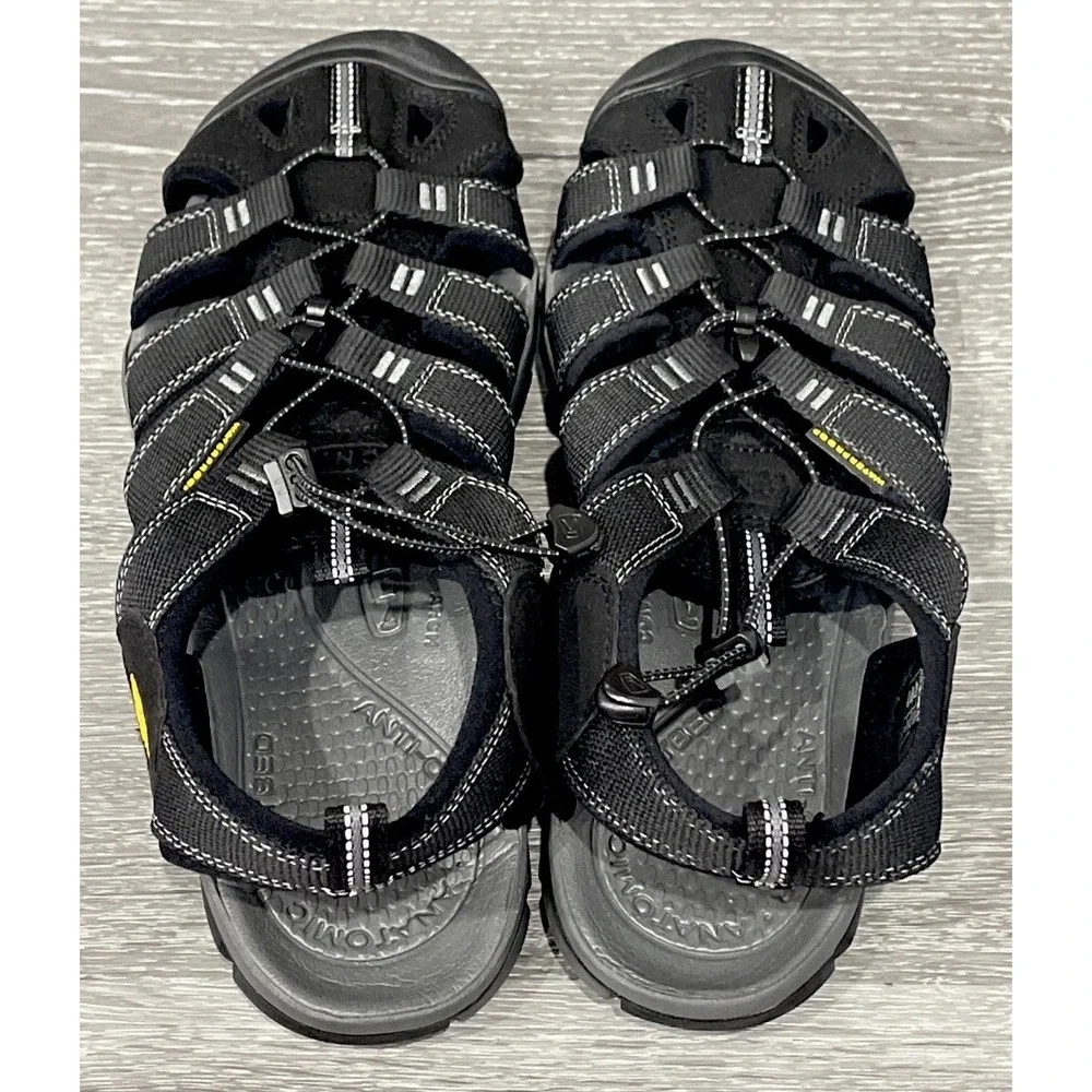 Keen Clearwater CNX Sandals Black Comfort Lace-Lock Bungee Waterproof Mens Sz 12